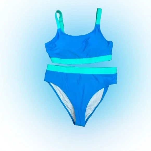 Tempt Me Women’s Blue and Green Bikini Set Sz L NWOT - Picture 7 of 7